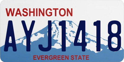 WA license plate AYJ1418