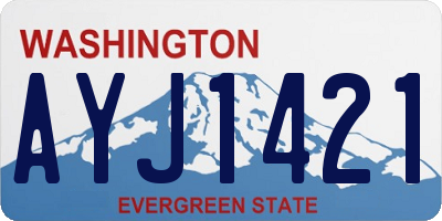 WA license plate AYJ1421