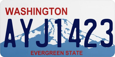 WA license plate AYJ1423