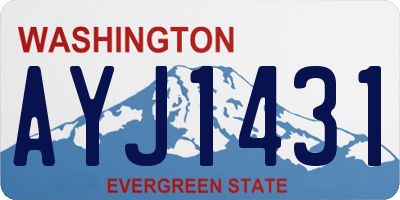 WA license plate AYJ1431