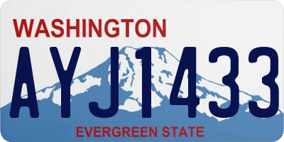 WA license plate AYJ1433