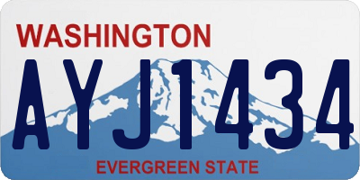 WA license plate AYJ1434