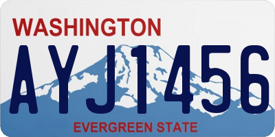 WA license plate AYJ1456
