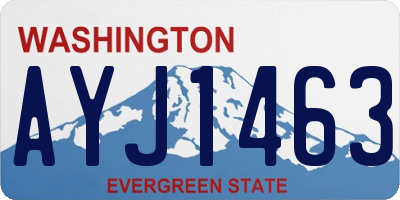 WA license plate AYJ1463