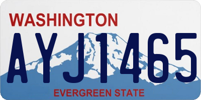 WA license plate AYJ1465