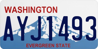 WA license plate AYJ1493