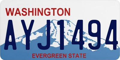 WA license plate AYJ1494
