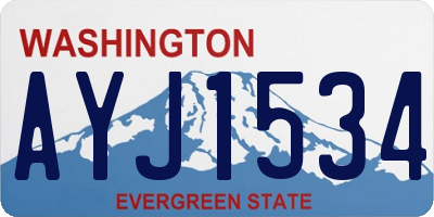 WA license plate AYJ1534