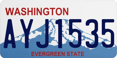 WA license plate AYJ1535