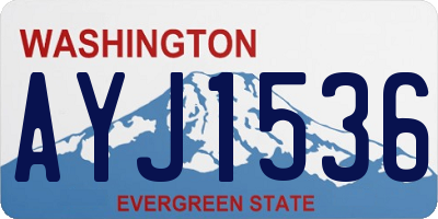 WA license plate AYJ1536