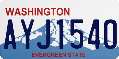 WA license plate AYJ1540