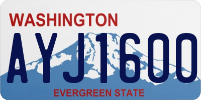 WA license plate AYJ1600