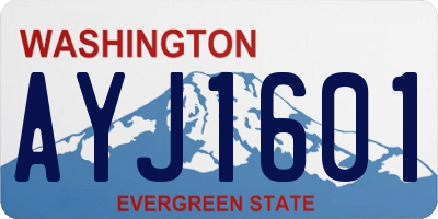 WA license plate AYJ1601
