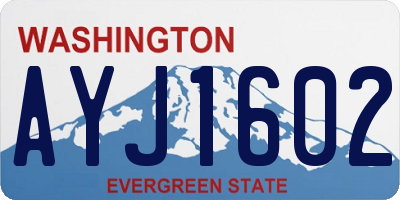 WA license plate AYJ1602