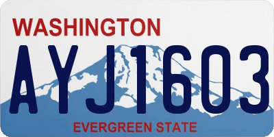 WA license plate AYJ1603