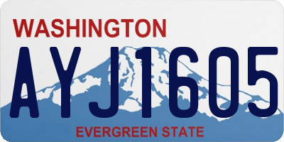 WA license plate AYJ1605