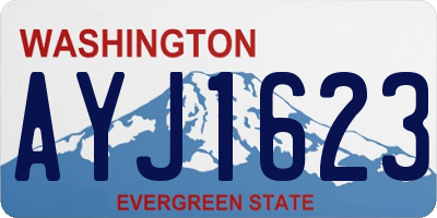 WA license plate AYJ1623