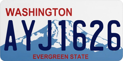 WA license plate AYJ1626