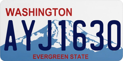 WA license plate AYJ1630