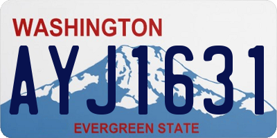 WA license plate AYJ1631