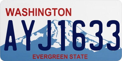 WA license plate AYJ1633