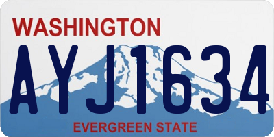 WA license plate AYJ1634