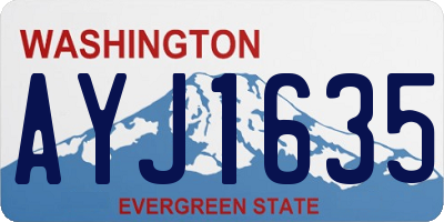 WA license plate AYJ1635