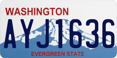 WA license plate AYJ1636