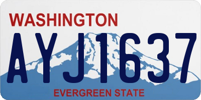 WA license plate AYJ1637