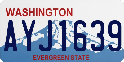 WA license plate AYJ1639