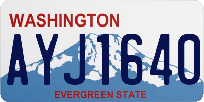 WA license plate AYJ1640