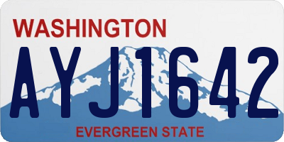 WA license plate AYJ1642