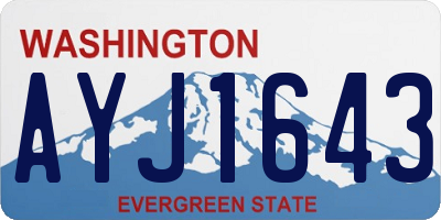 WA license plate AYJ1643