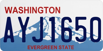 WA license plate AYJ1650
