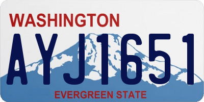 WA license plate AYJ1651