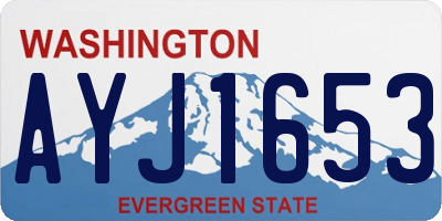 WA license plate AYJ1653