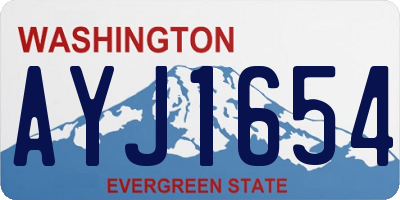 WA license plate AYJ1654