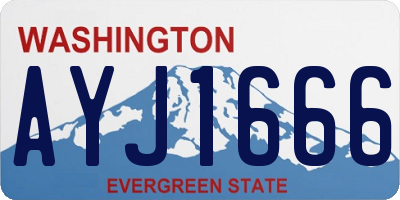 WA license plate AYJ1666