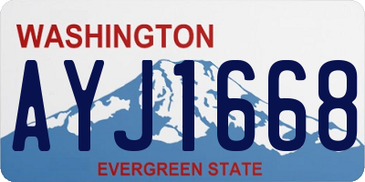 WA license plate AYJ1668