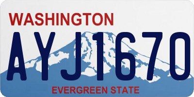 WA license plate AYJ1670