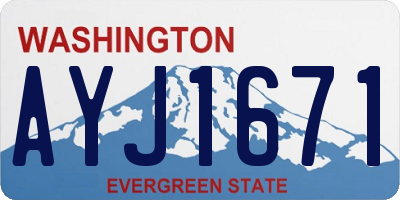 WA license plate AYJ1671