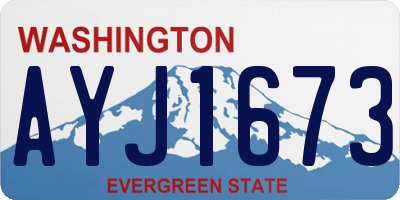 WA license plate AYJ1673