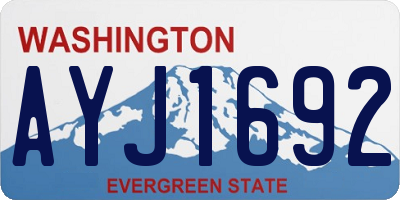 WA license plate AYJ1692