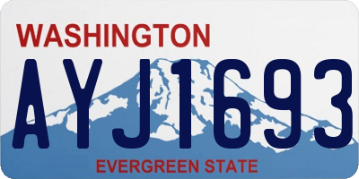 WA license plate AYJ1693
