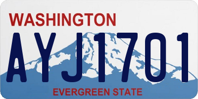 WA license plate AYJ1701