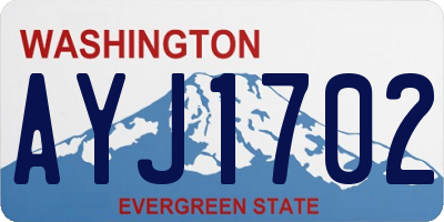 WA license plate AYJ1702