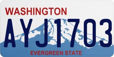 WA license plate AYJ1703