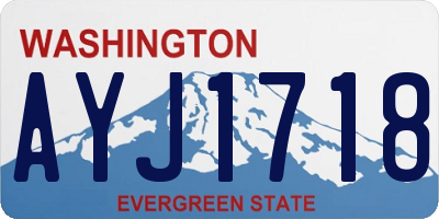 WA license plate AYJ1718