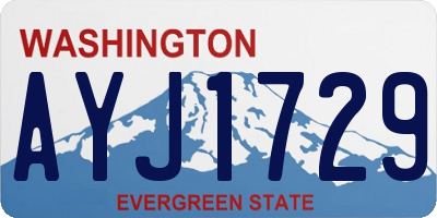WA license plate AYJ1729