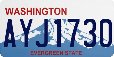 WA license plate AYJ1730